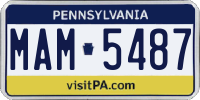 PA license plate MAM5487