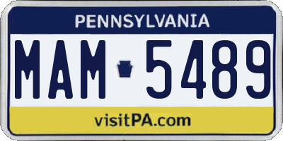 PA license plate MAM5489