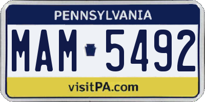 PA license plate MAM5492