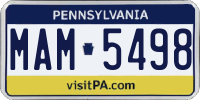 PA license plate MAM5498