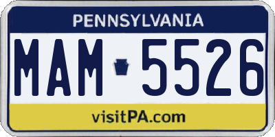 PA license plate MAM5526