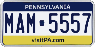PA license plate MAM5557