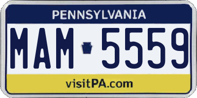 PA license plate MAM5559