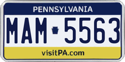 PA license plate MAM5563