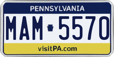 PA license plate MAM5570