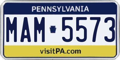 PA license plate MAM5573