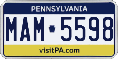 PA license plate MAM5598