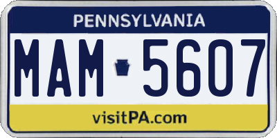 PA license plate MAM5607