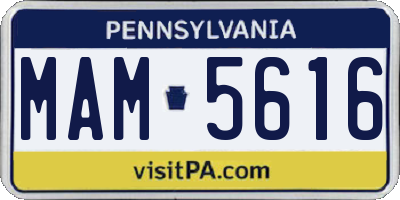 PA license plate MAM5616