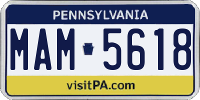 PA license plate MAM5618