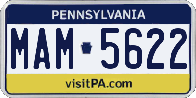 PA license plate MAM5622