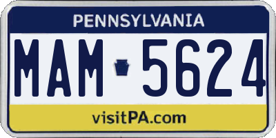 PA license plate MAM5624