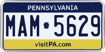 PA license plate MAM5629