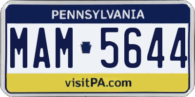 PA license plate MAM5644