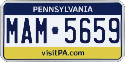 PA license plate MAM5659