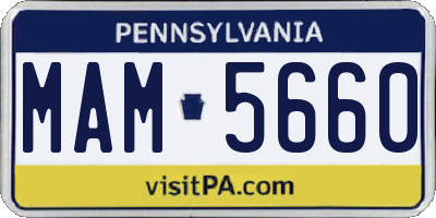PA license plate MAM5660