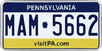 PA license plate MAM5662