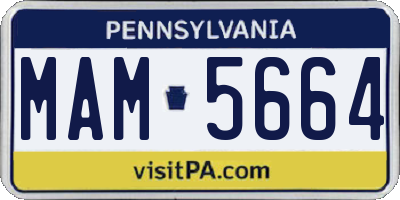 PA license plate MAM5664