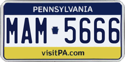 PA license plate MAM5666