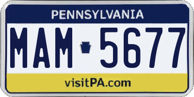 PA license plate MAM5677