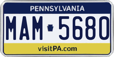 PA license plate MAM5680