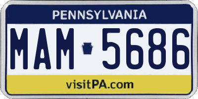 PA license plate MAM5686