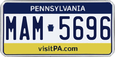 PA license plate MAM5696