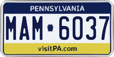PA license plate MAM6037
