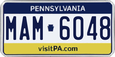 PA license plate MAM6048