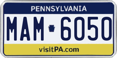 PA license plate MAM6050