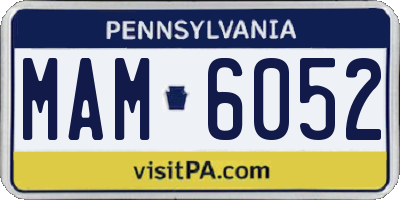 PA license plate MAM6052