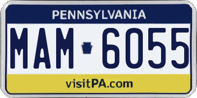 PA license plate MAM6055