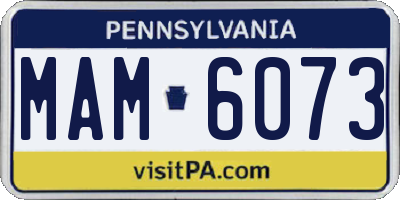 PA license plate MAM6073