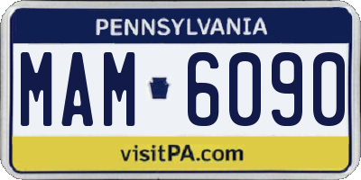 PA license plate MAM6090