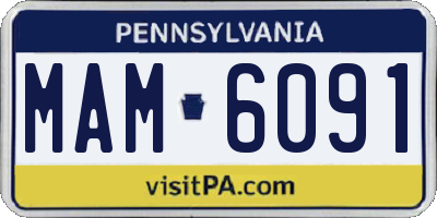 PA license plate MAM6091