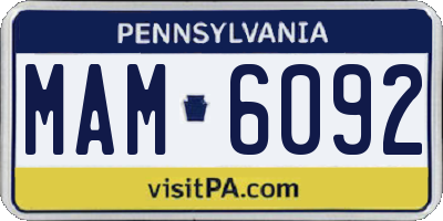 PA license plate MAM6092