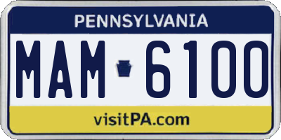 PA license plate MAM6100