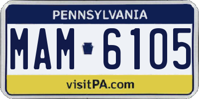 PA license plate MAM6105