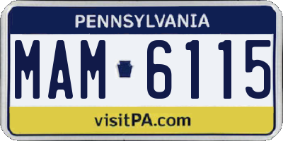 PA license plate MAM6115