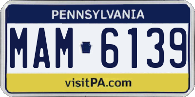 PA license plate MAM6139