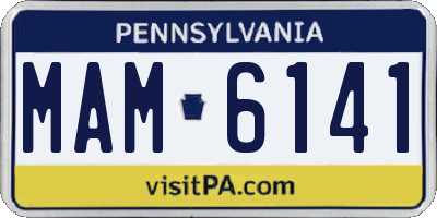 PA license plate MAM6141