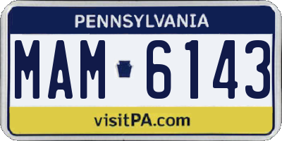 PA license plate MAM6143