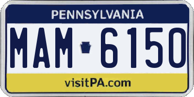 PA license plate MAM6150