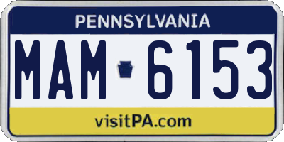 PA license plate MAM6153