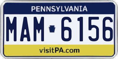 PA license plate MAM6156