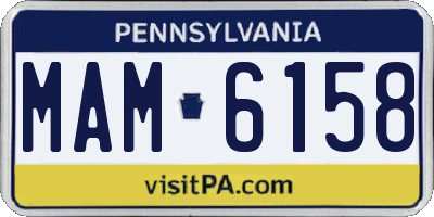 PA license plate MAM6158