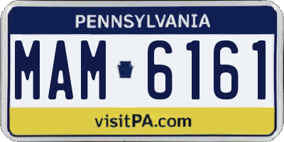 PA license plate MAM6161