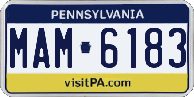 PA license plate MAM6183