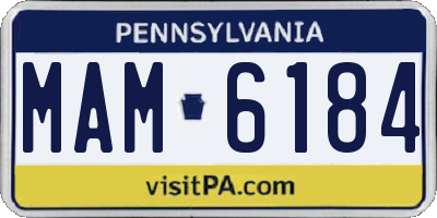 PA license plate MAM6184
