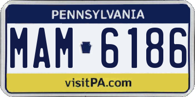 PA license plate MAM6186